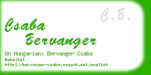 csaba bervanger business card